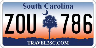 SC license plate ZOU786