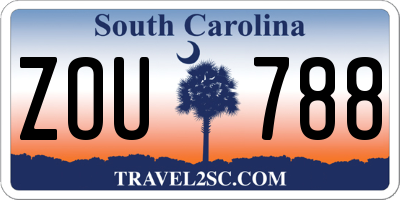 SC license plate ZOU788