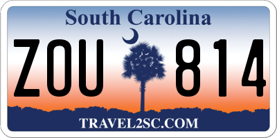 SC license plate ZOU814