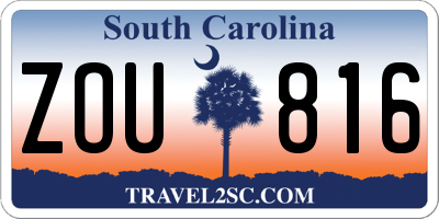 SC license plate ZOU816