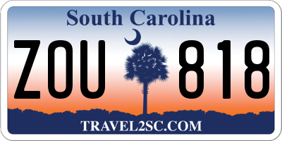 SC license plate ZOU818