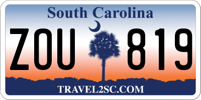 SC license plate ZOU819
