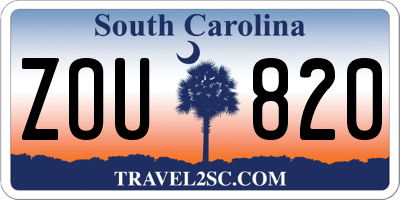 SC license plate ZOU820