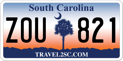 SC license plate ZOU821