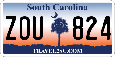 SC license plate ZOU824