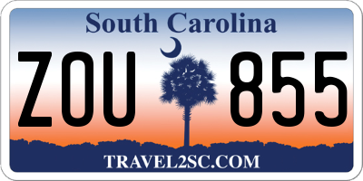 SC license plate ZOU855