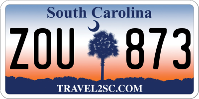 SC license plate ZOU873