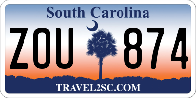 SC license plate ZOU874