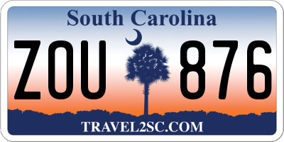 SC license plate ZOU876