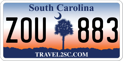 SC license plate ZOU883