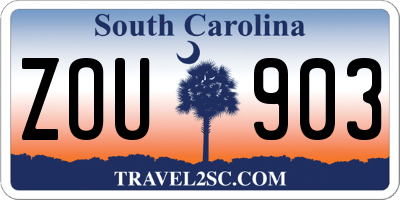 SC license plate ZOU903