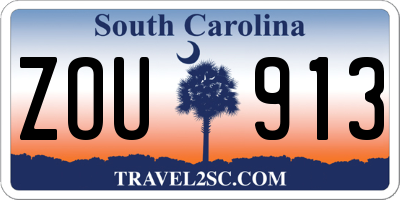 SC license plate ZOU913