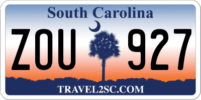 SC license plate ZOU927