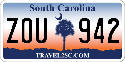 SC license plate ZOU942