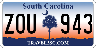 SC license plate ZOU943