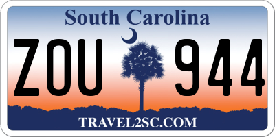 SC license plate ZOU944