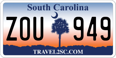 SC license plate ZOU949
