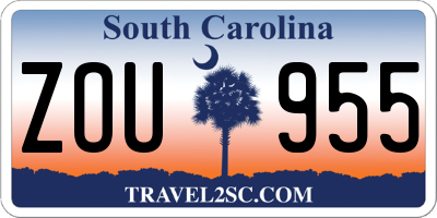 SC license plate ZOU955