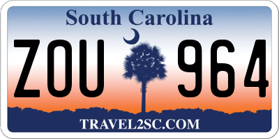 SC license plate ZOU964