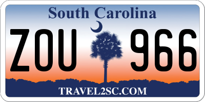 SC license plate ZOU966