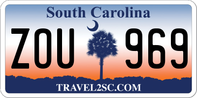 SC license plate ZOU969