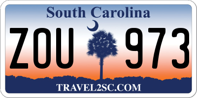 SC license plate ZOU973