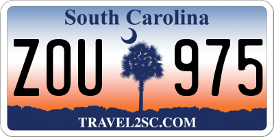 SC license plate ZOU975