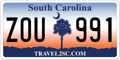 SC license plate ZOU991