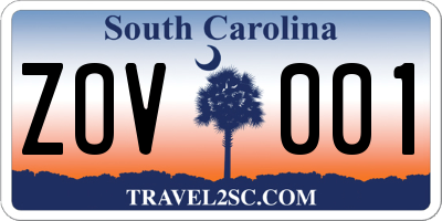 SC license plate ZOV001