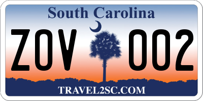 SC license plate ZOV002