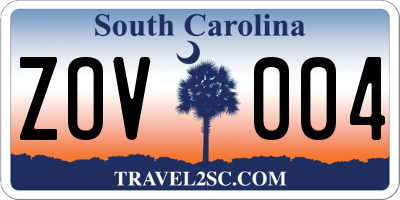 SC license plate ZOV004