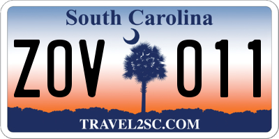SC license plate ZOV011