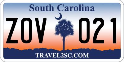 SC license plate ZOV021