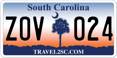 SC license plate ZOV024