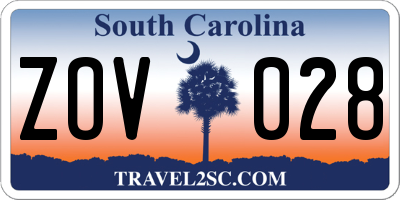 SC license plate ZOV028