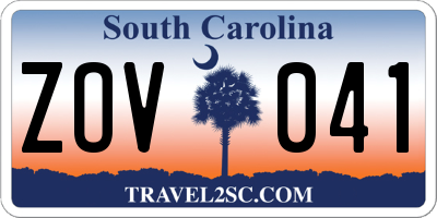 SC license plate ZOV041