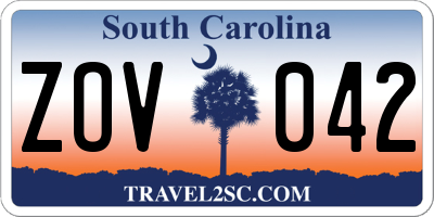 SC license plate ZOV042