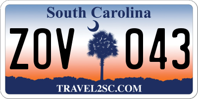 SC license plate ZOV043