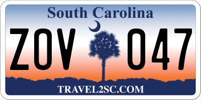 SC license plate ZOV047