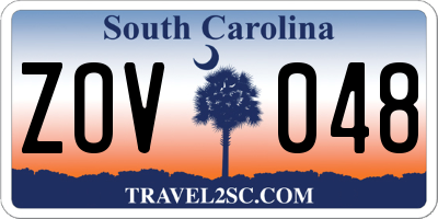 SC license plate ZOV048