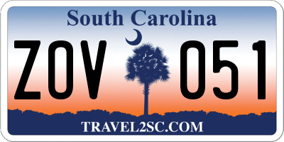 SC license plate ZOV051