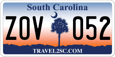 SC license plate ZOV052