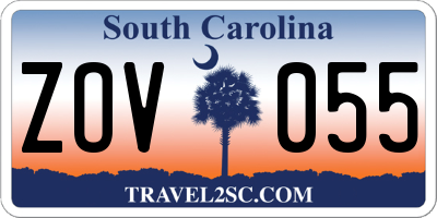 SC license plate ZOV055