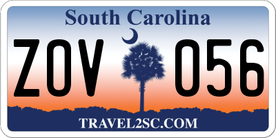 SC license plate ZOV056
