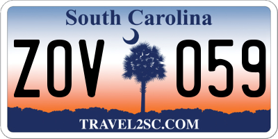 SC license plate ZOV059