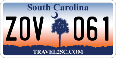 SC license plate ZOV061