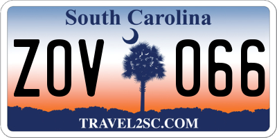 SC license plate ZOV066