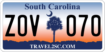 SC license plate ZOV070