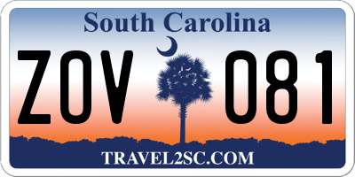 SC license plate ZOV081
