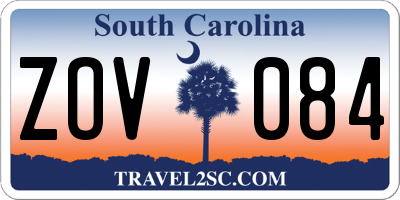 SC license plate ZOV084